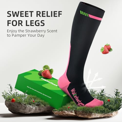 Image of Medical Compression Socks for Men & Women, 3 Pairs 20-30mmHg Knee High Graduated Compression Stockings for Circulation, Swelling, Varicose Veins, Flying, Travel, Nurses, Running, Pregnancy