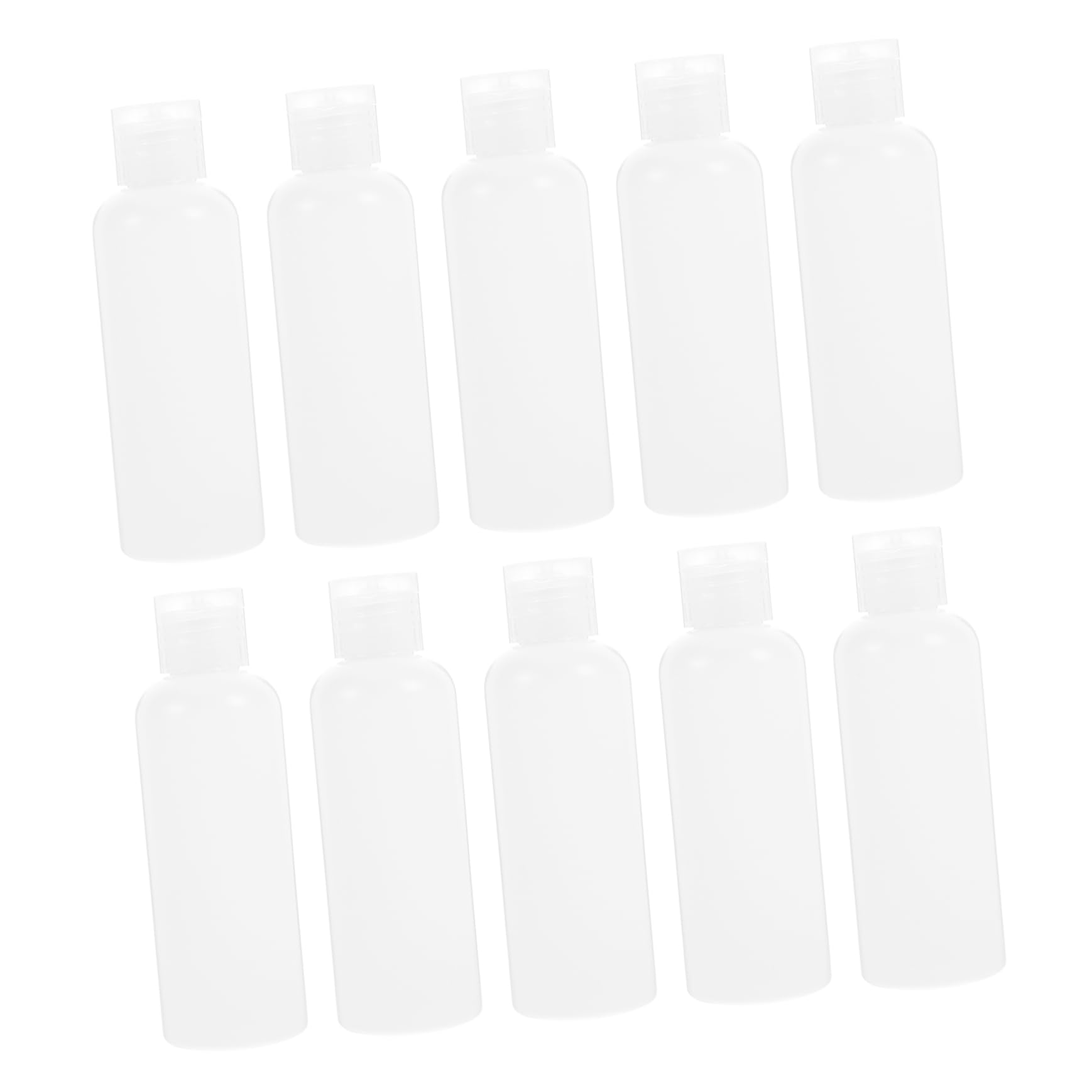 CALLARON 50pezzi Bottiglie Vuote Portatili 100ml in Pe Bianche, Flip-open per Shampoo da Viaggio