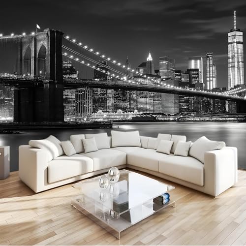 Papel Pintado Mural 300 X 210 Cm Ciudad Moderna Ciudades Puentes Edificios Fotomural 3D En Papel Pintado No Tejido – Decoración De Pared Moderna Para Salón, Estudio O Habitación Infantil