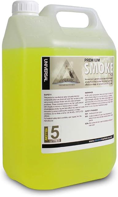 Dynamic Premium Smoke/Fog Machine Fluid 5L Yellow Liquid Solution DJ Disco