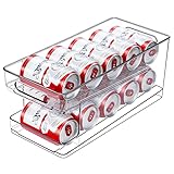 【Automatisches Abrolldesign】-- Abgewinkelte regale sorgen dafür, dass gegenstände durch die schwerkraft nach vorne rollen. Wenn Sie soda-getränke aus der unteren schicht herausnehmen, rollen die oberen getränke automatisch ab, um sich aufzufüllen, was sehr bequem und interessant ist. Sie müssen nicht mehr in die ecke des kühlschranks greifen, um sie zu holen. (Ein tipp zum füllen ist, es zuerst von unten zu füllen, bis die erste reihe voll ist, und dann die oberseite zu füllen.)