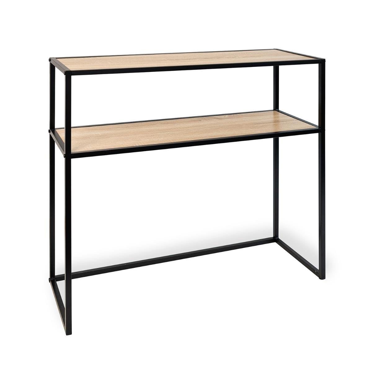 Moa Console Multifonction avec 2 étagères 78 x 27 x 77 cm Fer