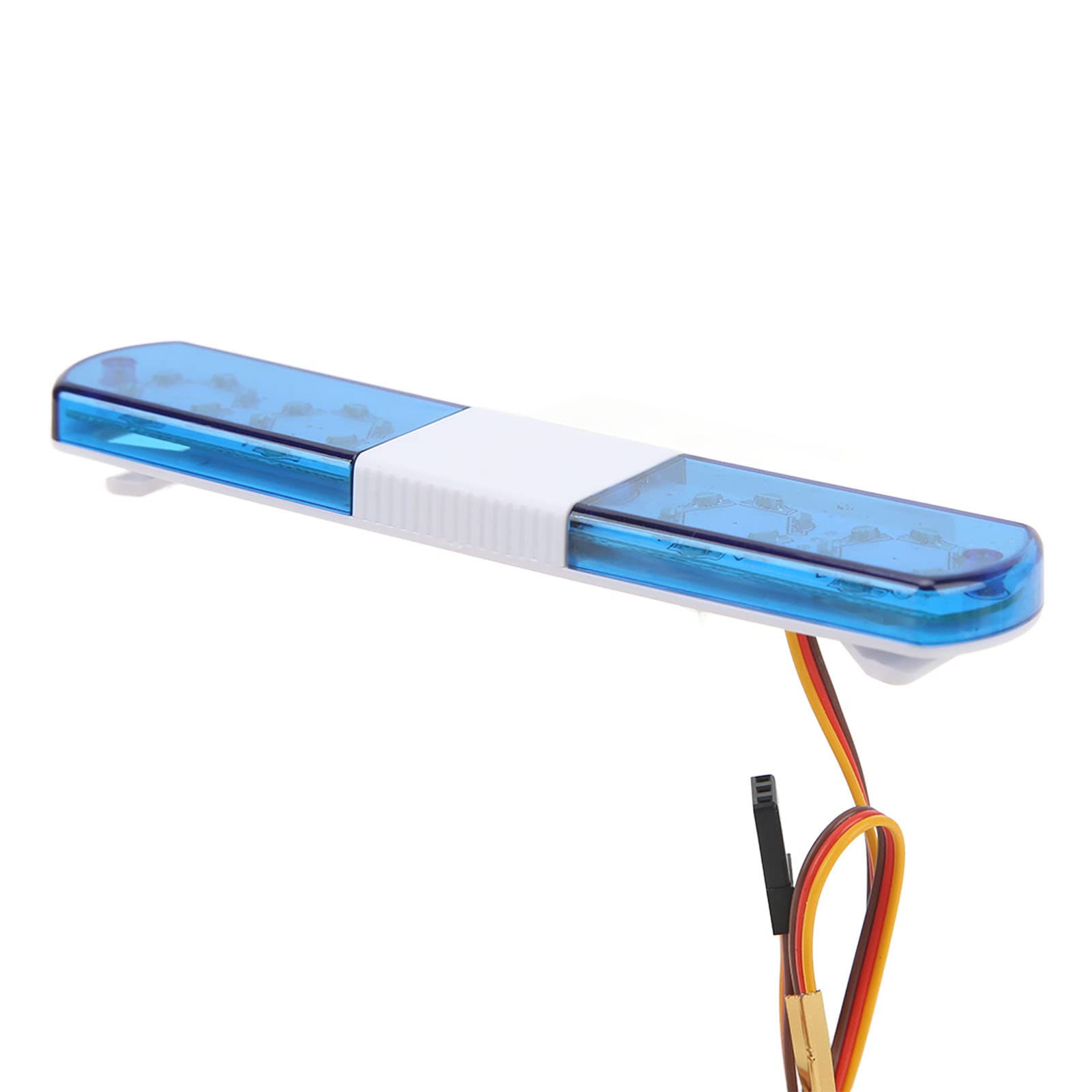 Lampe LED Police RC – 4 Modes Clignotants – Pour Voiture 1/8 1/10 – Bleu/rouge/jaune – Alimentation Récepteur