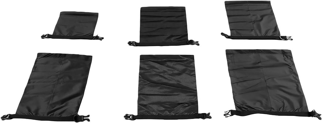 Water Proof Dry Bag Set of 6 Lightweight Foldable Dry Storage Bags for Camping Hiking Swimming Adventure (Black)