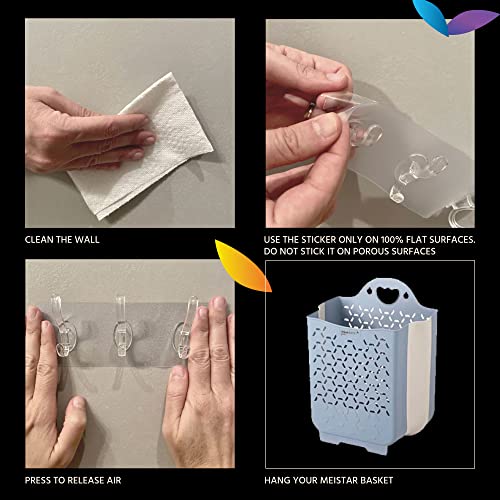 Foldable Plastic Laundry Baskets. Wall Hanging Storage Basket. Multi-Function Storage Container Waterproof Durable For Bedroom And Bathroom (M, Blue) #TOP2