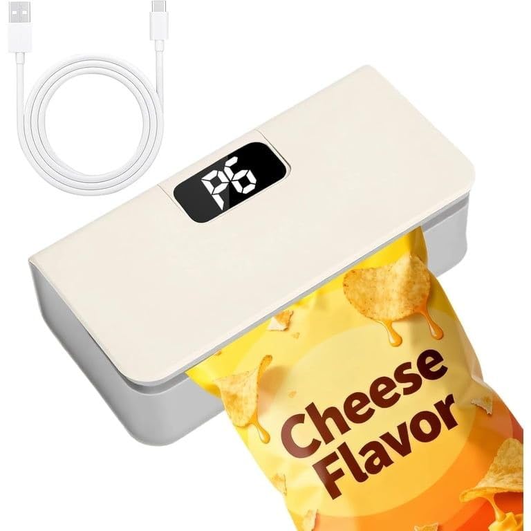 1Pack, Rechargeable Bag Sealer and Cutter 2 in 1, Mini Heat Sealer with LED Display and 6 Adjustable Gears, Portable Food Bag Resealer for Chips, Snacks, Freezer Bags, Mylar Storage Bags-image-38
