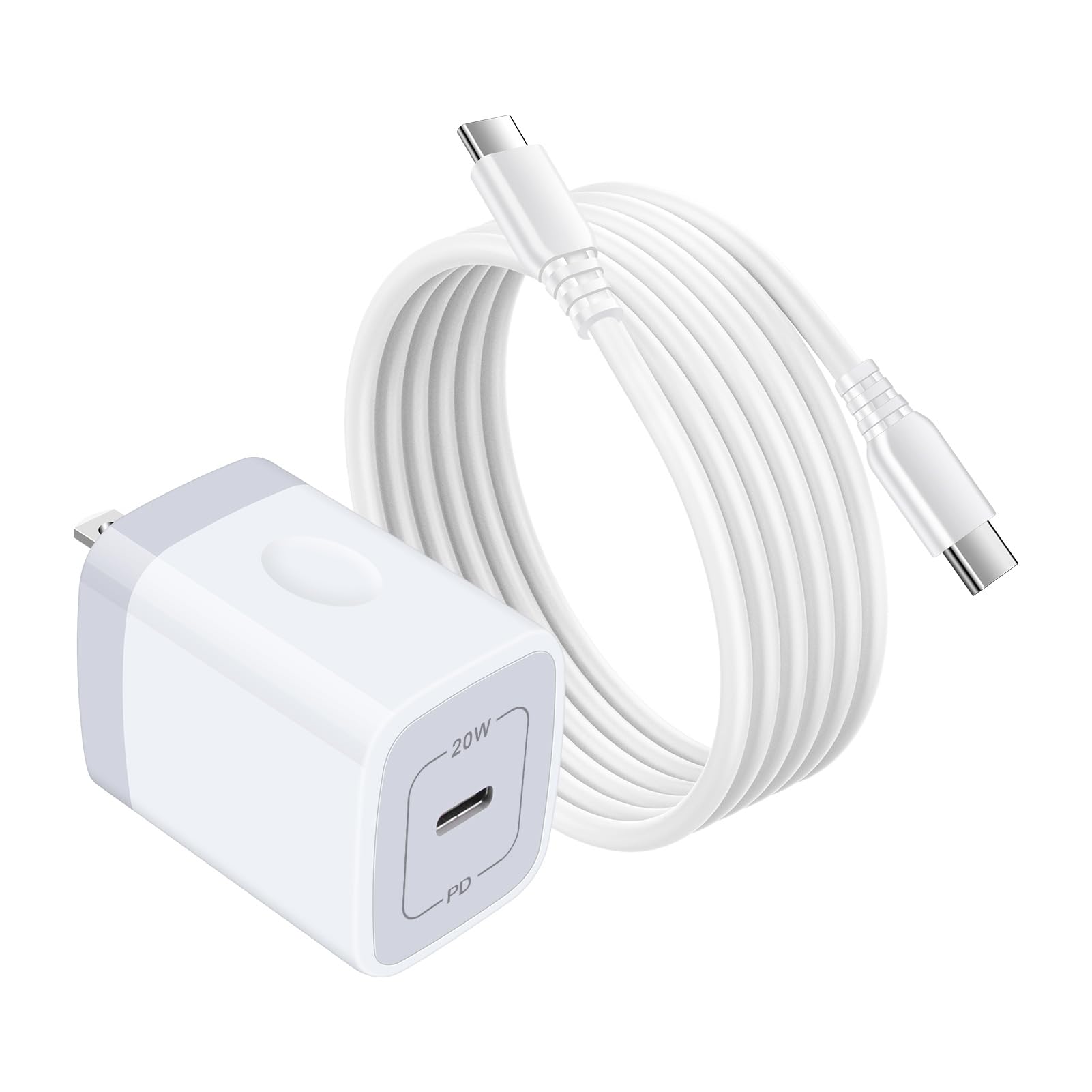 20W USB C Fast Phone Charger for Google Pixel 8 7 6 Pro 6a 5 5a 5G 4 3 2 XL, Samsung Galaxy A55 A35 A15 S24 S23 S22 Ultra 5G S21 FE S10 S10e S9 S8 Plus, Z Fold5, Flip5 (Adapter with 6ft Cable)