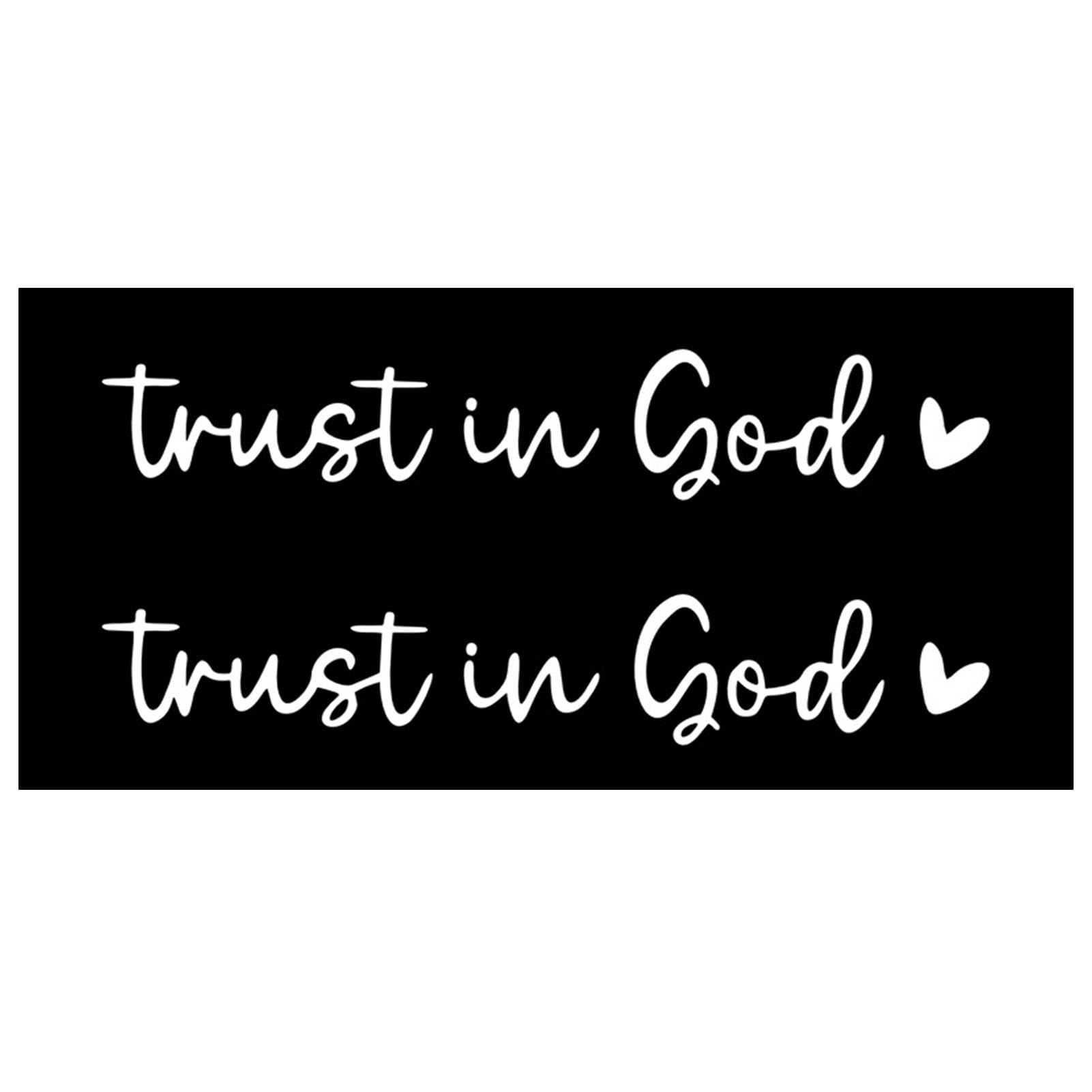 Set 3 Adesivi Per Specchietto Retrovisore 'Trust In God I Love You' – Nero, Bianco E Rosa, 9x1,6 Cm – Messaggio Di Fede E Positività Per Auto