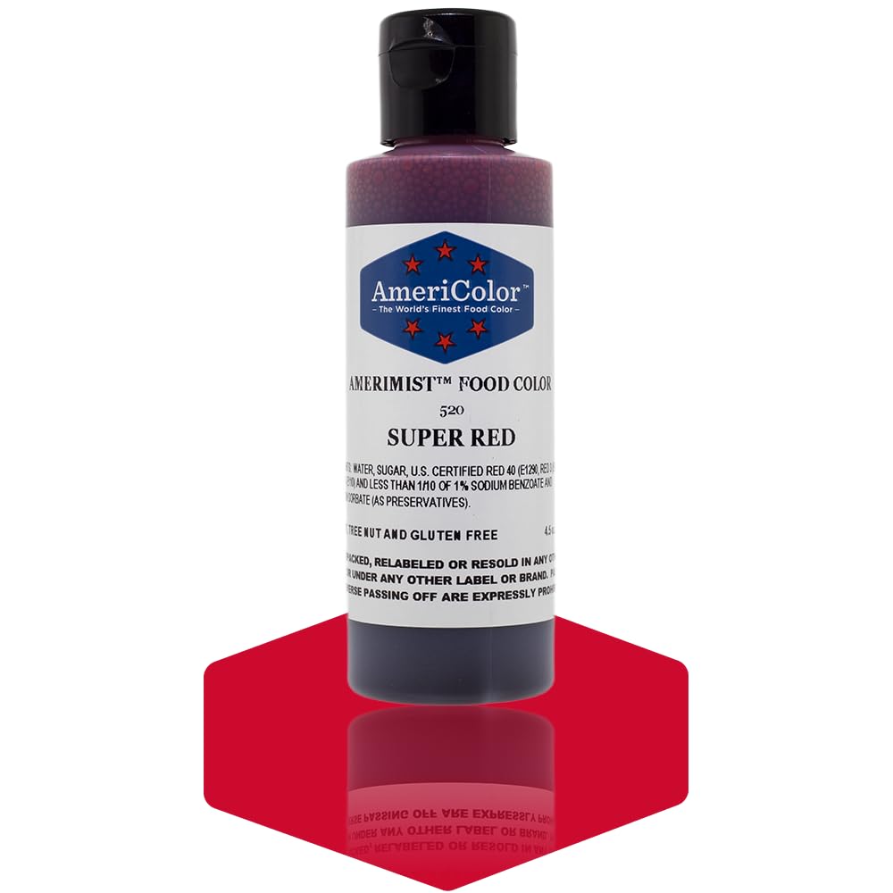 AmeriColor AmeriMist Super Red Airbrush Food Color, 4.5 oz