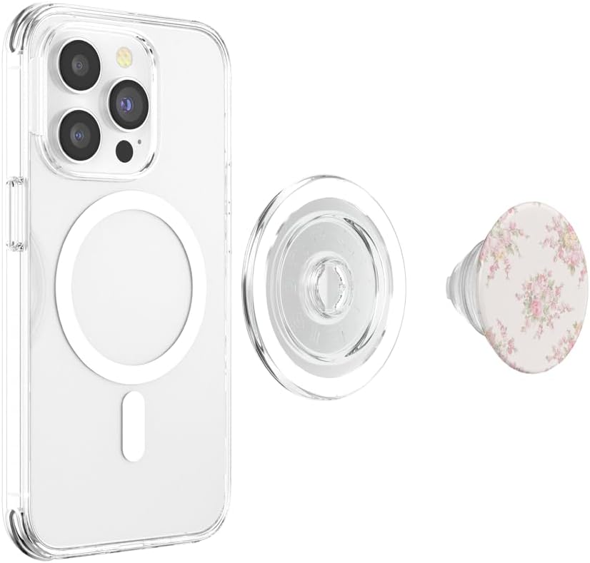 Vintage Pink Rose Pattern Classic Floral Bouquet PopSockets PopGrip for MagSafe