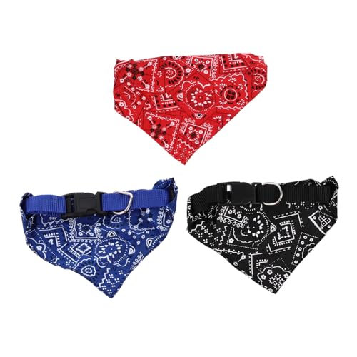 COSMEVIVI 3個 ペットよだれかけ かわいい犬のバンダナ 猫スカーフ首輪 犬のおもちゃ 子犬のバンダナ 犬の衣装 犬の三角形のスカーフ 犬のハンカチ 犬のの首輪 唾液 ポリエステル綿