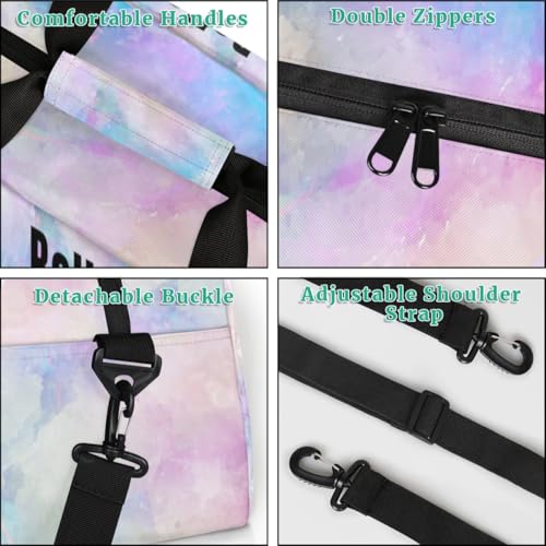 Personalized Dance Bag Gym Bag for Girl,Custom Sport Duffel Bag Weekender Bags Travel Duffel Bag Gymnastics (Multicolor 7), Option 144