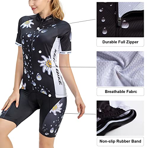Image of Women's Short Sleeve Cycling Jersey Jacket Cycling Shirt Quick Dry Breathable Mountain Clothing Bike Top
