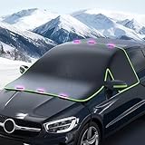 Windshield Snow Cover - Car Windshield Cover for Ice and Snow,Automotive Magnetic Windshield Frost Cover with Side Window and Mirror Protector for Winter Use