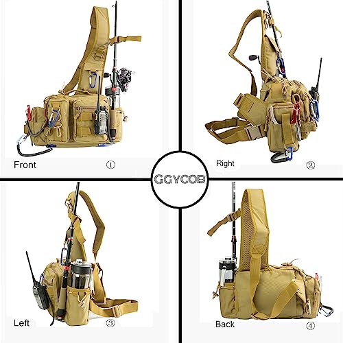 GGYCOB Bolsa de Pesca com Mosca para Homens, Mochila de Armazenamento de Equipamentos de Pesca com S