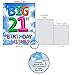 NobleWorks - 21st Birthday Card Jumbo from All of Us (8.5 x 11 Inch) - Milestone of 21 Years, Large Notecard w/Envelope (Not Actual Balloons, 3D or Raised) - Inflated Messages J9395MBG-US