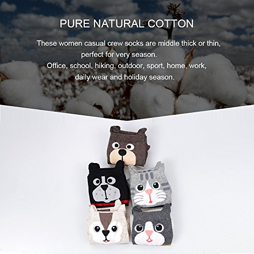 Image of Cute Animal Design Women's Socks Casual Cotton Crew Novelty Socks