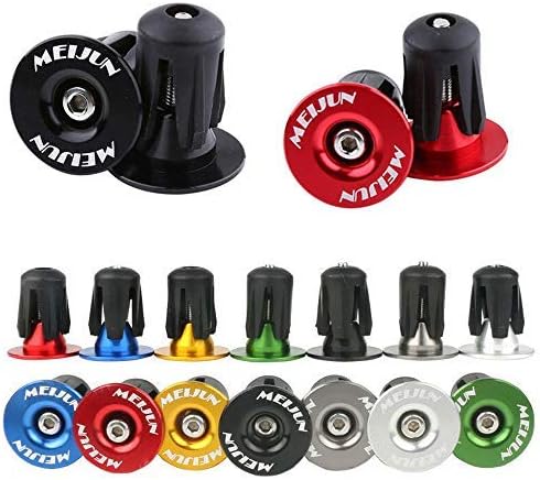 CHXIHome 1Pair Aluminum Alloy Road MTB Handlebar Caps, Bar End Cap Bicycle Grips Plugs, Handle Bar Plug, Durable Road MTB Aluminum Alloy Bike Parts(Titanium)