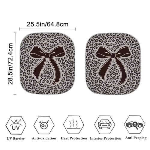 Image of Camo Bow Car Windshield Sun Shade 2pcs Folding Car Front Window Sunshade Auto Shade for Windshield Visor Blocks UV Rays Car Accessories Universal Fit Most Cars Women Men
