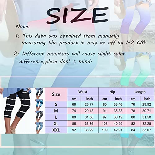 4Th Of July Capri Leggings For Women Yoga Running Pants Printed Compression Leggings Low Rise Workout Tights(1-Dark Blue,Xx-Large) #TOP4