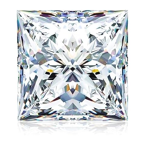 TUHE Moissanite Stone 4 Carats Lab Grown Simulated Diamond Loose Princess Cut D Color VVS1 Clarity Moissanite Loose Gem Stones with GRA Certificate for Ring Earrings Pendant Bracelets Jewelry Making Valentine's Day Gift Cover