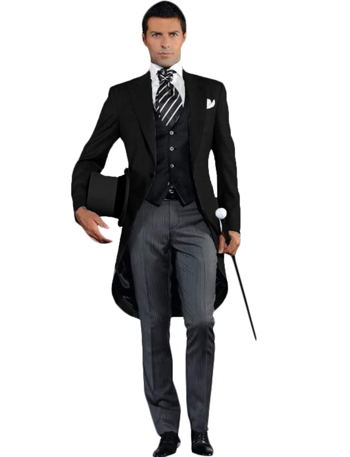 Uomo Tuxedo One Button Tailcoat 3 Pezzi Abito da Sposa