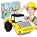 Creanino® BAUsteine BAUfahrzeuge | Micro Blocks Dampfwalze aus 146 Mini Bricks | Konstruktionsspielzeug ab 6 Jahren | 3D Puzzle Kinder | Baustelle Spielzeug | Ostergeschenk (Walze)