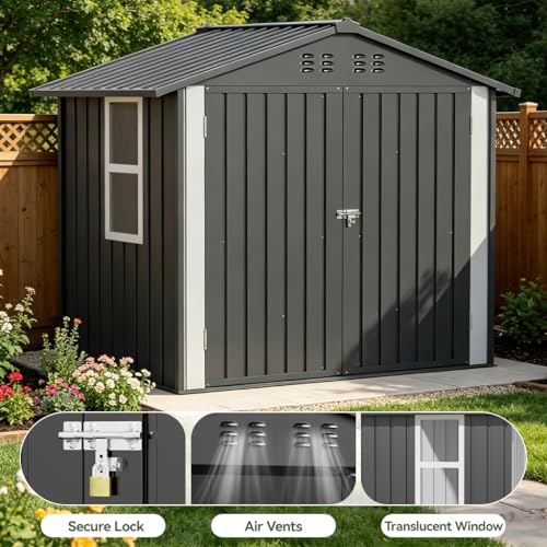 COMHOMA 6x4ft Lockable Metal Shed