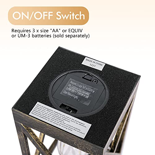 WINGBO 2 Pack Retro Battery Powered Table Lamps, Battery Operated Cordless Lamp Set, Portable Nightlight Decorative Light for Living Room Dining Room Bedroom Entryway Patio, Black & Gold Finish - Image 6