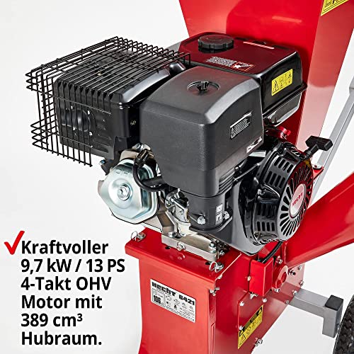 HECHT Benzin Häcksler groß mit kraftvollem 13 PS 4 - Takt Motor & 389 ccm – Schredder ideal für Gartenabfälle, Ast werk… – Bild 4