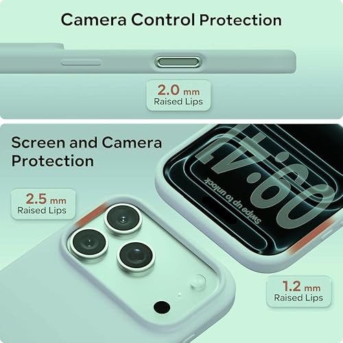 Image of Silicone Case for iPhone 17 Pro Max 6.9-Inch, Silky-Soft Touch Full-Body Protective Phone Case, Shockproof Back Cover for iPhone 17 Pro Max (Mint)