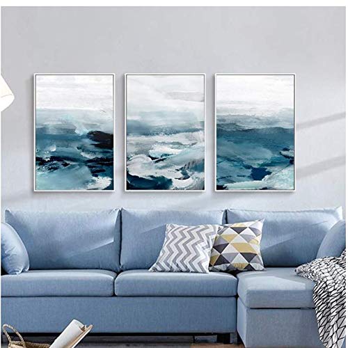 Affiches et gravures mur art paysage montagne bleu abstrait 50x70cm - 2