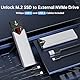 SSK Aluminium M.2 NVME SATA SSD Gehäuse Adapter, USB 3.2 Gen 2 (10 Gbit/s) auf PCI-E NGFF M-Key/(B+M) Key Solid State Drive Externes Gehäuse unterstützt UASP Trim für NVME/SATA SSDs 2242/ 2260/2280