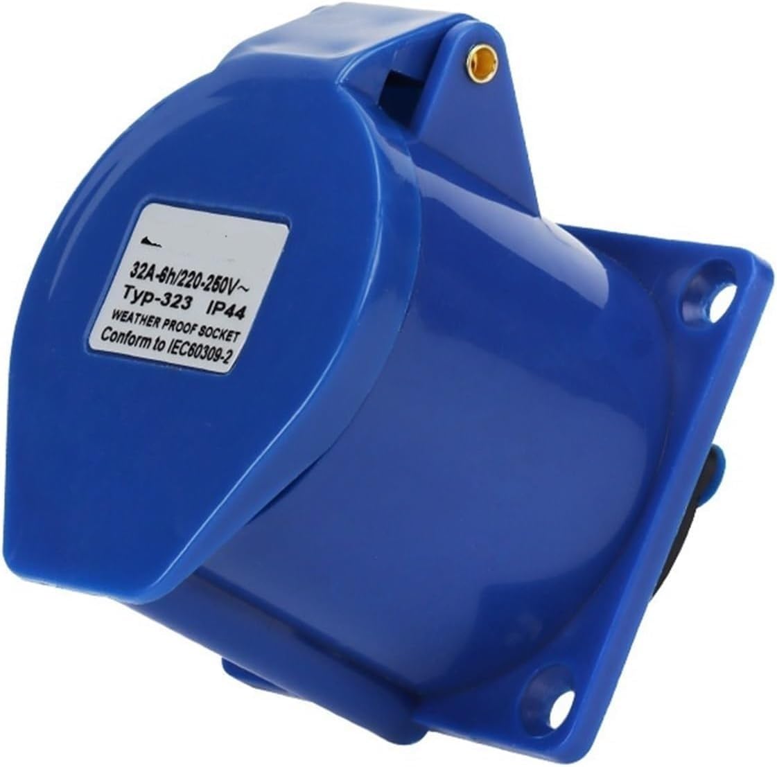 1 Enchufe Industrial Impermeable de 3 Orificios 32 A - Enchufe Directo Oculto IP44 for sitios construcción y Equipos mecánicos