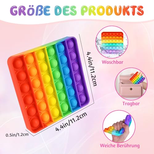 Audasi 3 Stück Push and Pop Bubble Silikon Sensorisches Fidget Anti-Stress-Stressabbau Spielzeug - Relief Angst Autismus für Kinder und Erwachsene