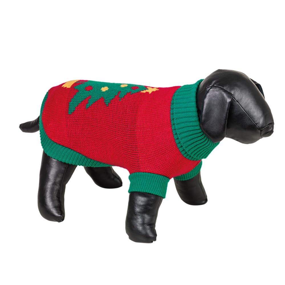 Nobby Xmas Tree Dog Jumper Red/Green 20 cm