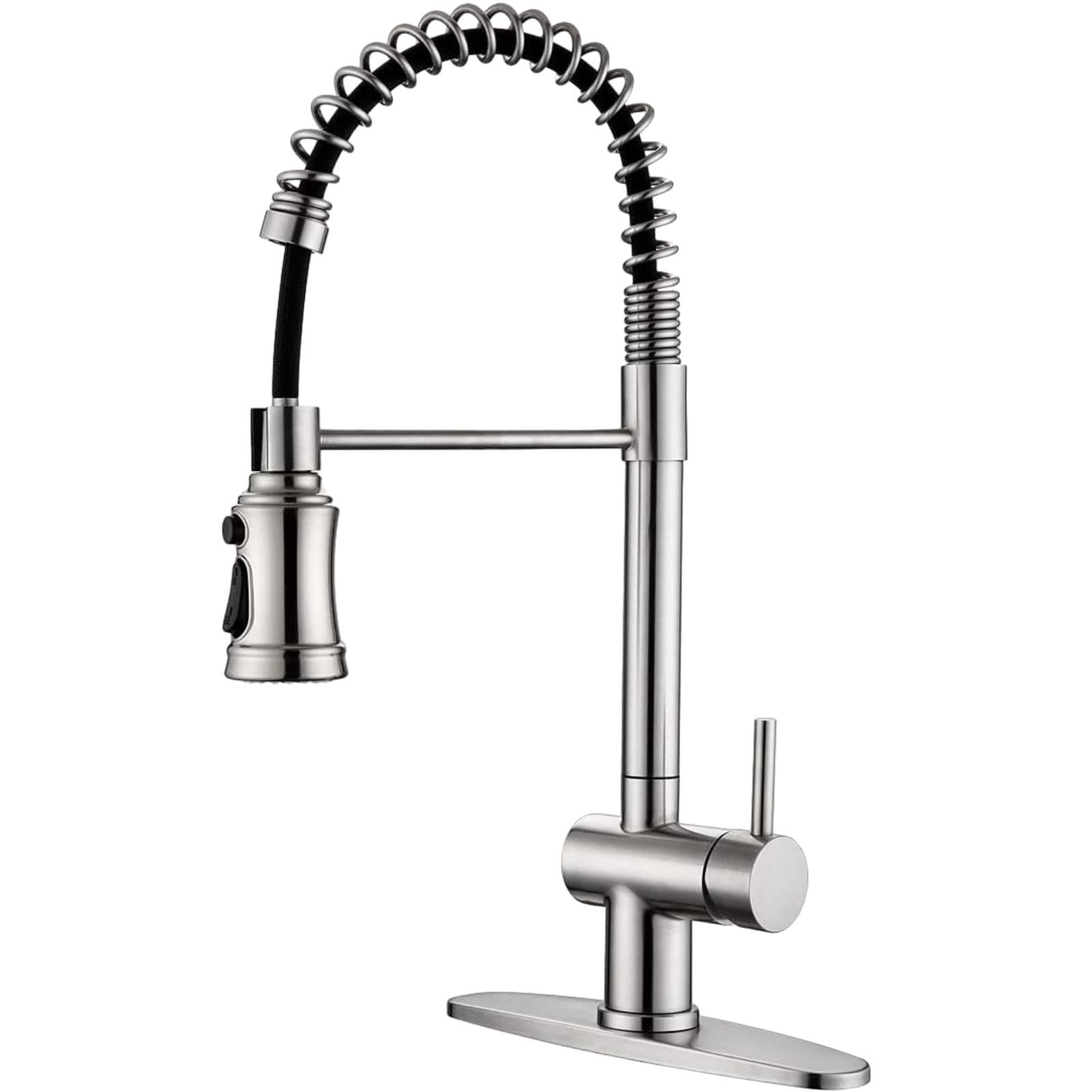 ZYCHSJXA Sink Taps Kitchen Faucet with Pull-Down Sprayer Stainless Steel Spring Brushed