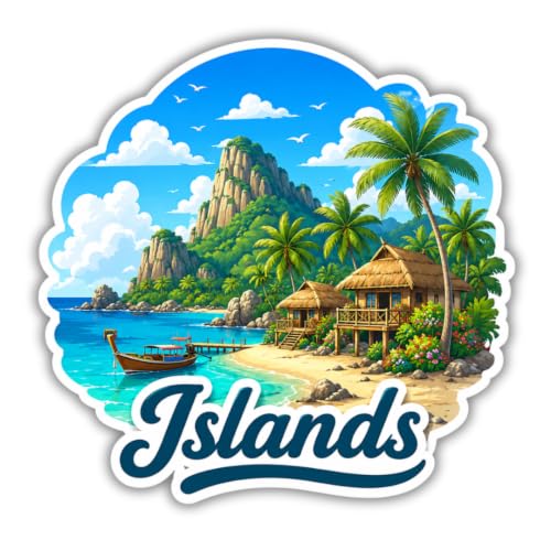 Image of Islands 2 Theme Souvenir Wooden Fridge Magnet for Refrigerator - Printed Fridge Magnet for Kitchen & Fridge Decor | Perfect Souvenir Gift | Fridge Decoration | Size 3x3 Inches | Pack of 1