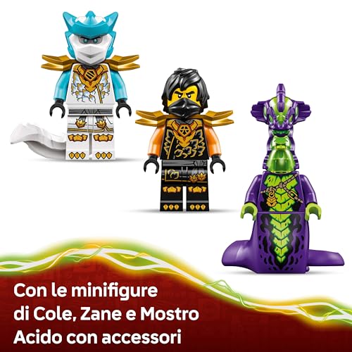 NINJAGO Mech della Missione di Cole e Drago Zane - Idea Regalo di Pasqua per Bambini, Bambine e Fan da 7 Anni in su - Giocattolo Ninja con Action Figure, 3 Minifigure e Spade - 71854 - Lego - Immagine 4