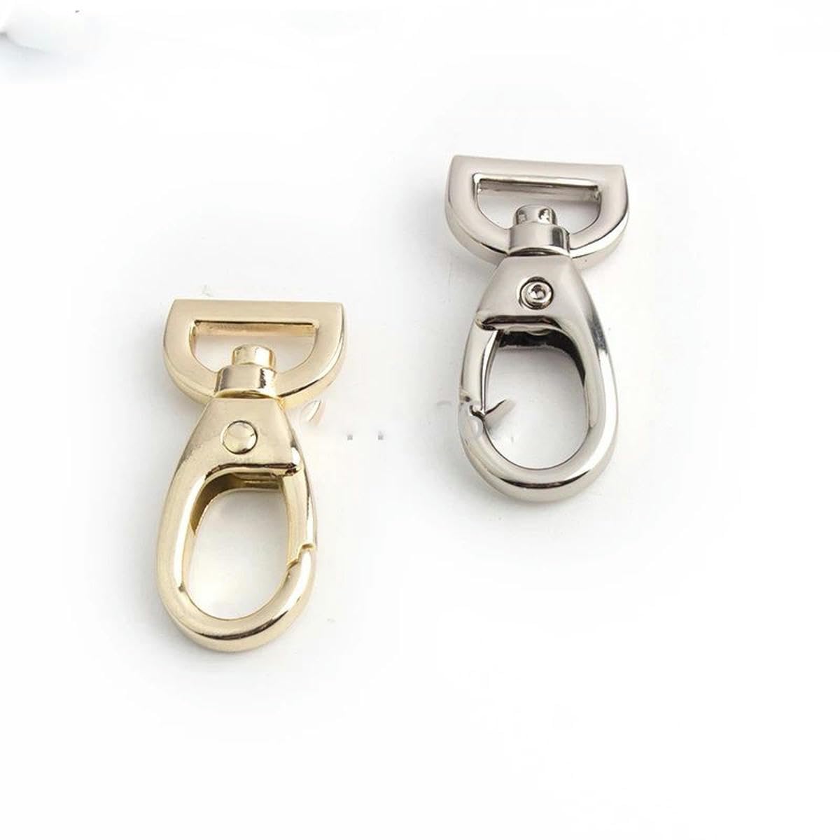 10-50-100 piezas 2 colores 13 mm forma D gatillo clip a presión Artículos de cuero hechos a mano cierre de langosta giratorio-Plata-50 piezas