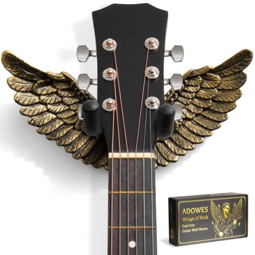 Adowes Angel Wings Guitar Wall Hanger, Cast Iron Guitar Wall Mount