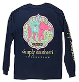 Simply Southern Long Sleeve Preppy Navy Let Go Let God (Small)