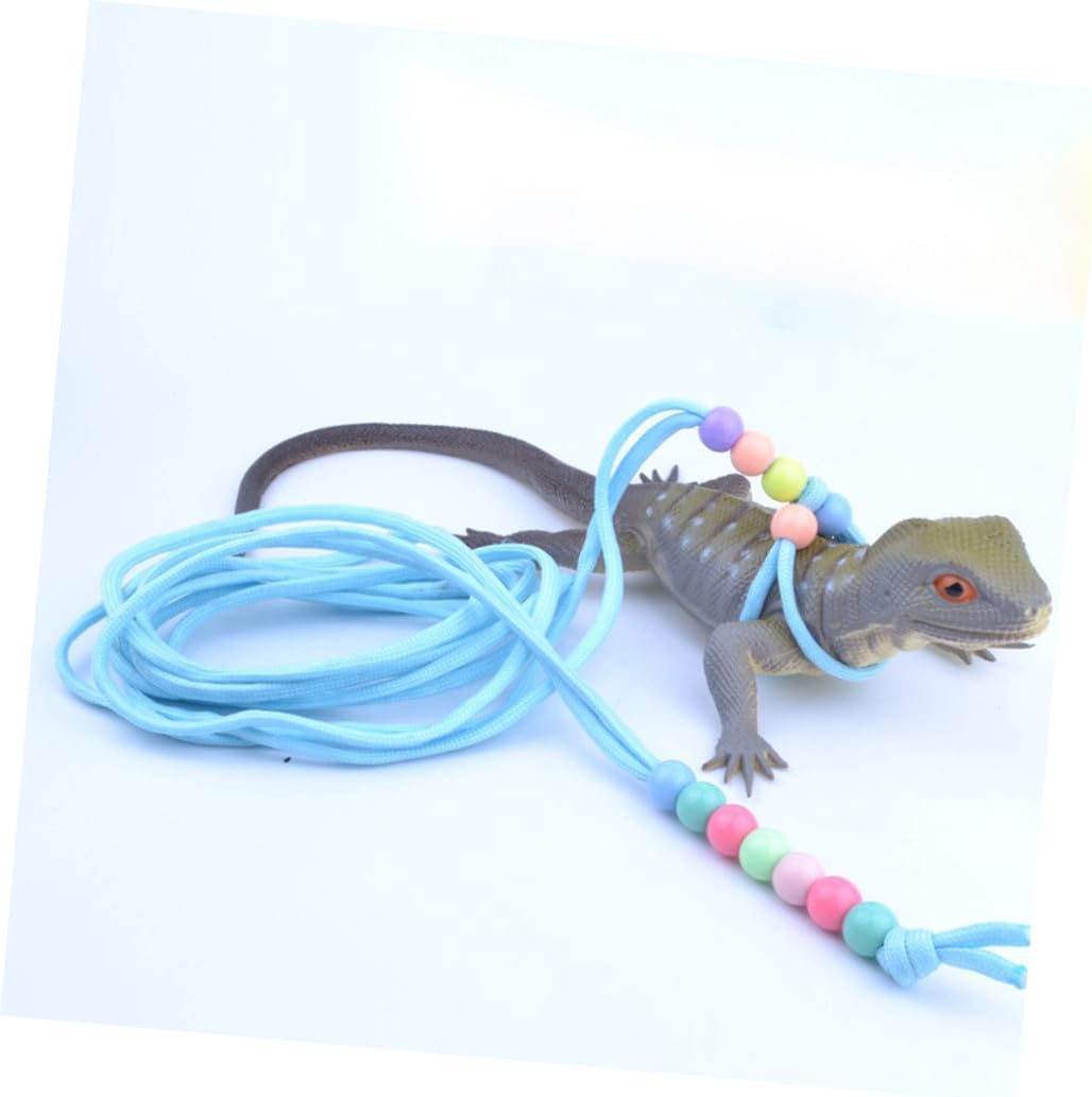 Glow-in-the-Dark Lizard Traction Rope Small Pet Harness and Material Stylish Dark Reptile Leash for Crawling Pets Outdoor Use Random Color