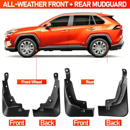 Image of Mud Flaps Splash Guards Compatible with Toyota RAV4 2019-2025,4PCS Front Rear Mudflaps Tire Splash for 2025 RAV4 Accessories,OEM Style No Drilling Mudguard Wheel Liner Fenders