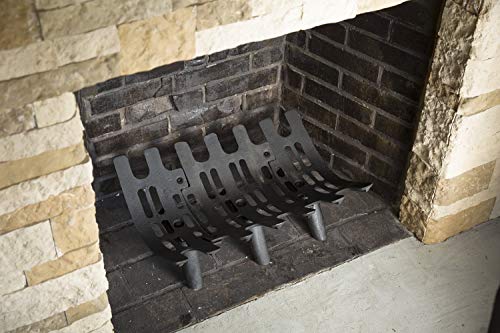 Plow & Hearth Large Heavy-Duty Cast Iron Deep-Bed Self-Feeding Fireplace and Hearth Wood Grate with Six Legs, 22" W at Front x 22" W at Rear x 15½"D x 7½"H - Image 7