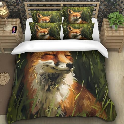 Housse de couette renard 220x240 pour créer une ambiance cocooning et forêt scandinave