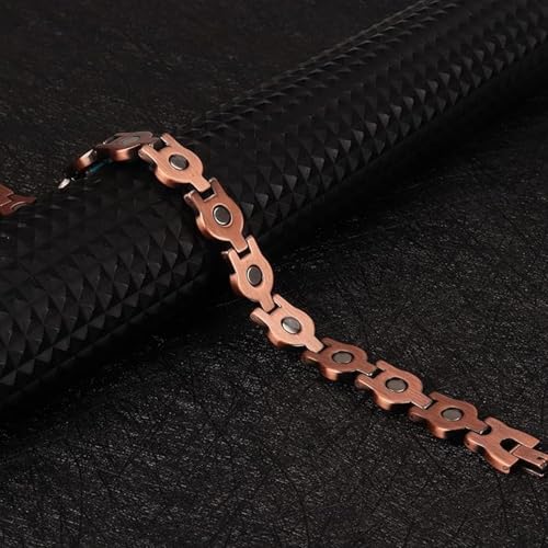 Image of Copper Bracelet for Women 99.9% Pure Copper Crystal Bracelets Link Chain Charm Jewelry Present 3500 Gauss with Adjustment Tool