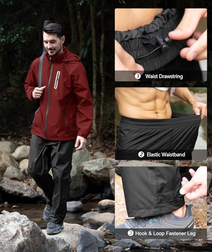 Image of SWISSWELL Men's Waterproof Golf Rain Suit Rain Gear Jacket and Pants Lightweight for Golf Fishing Big and Tall S-5XL