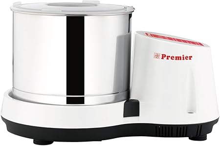 Premier Compact Table Top Wet Grinder with Atta Kneader and Coconut Scrapper -110volts 2 Ltrs white color