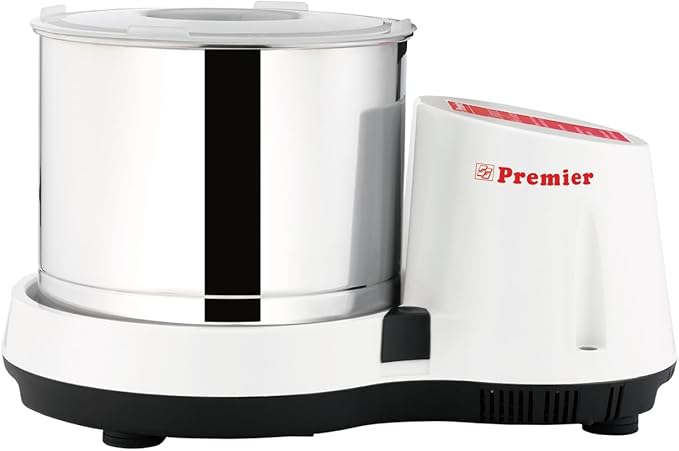 Premier Compact Table Top Wet Grinder with Atta Kneader and Coconut Scrapper -110volts 2 Ltrs white color